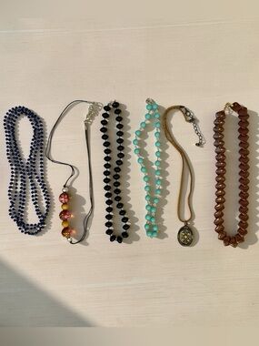 Assorted Vintage Beaded Necklaces - Multi-Color Set of 6 Pieces